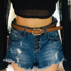 Denim high waisted shorts